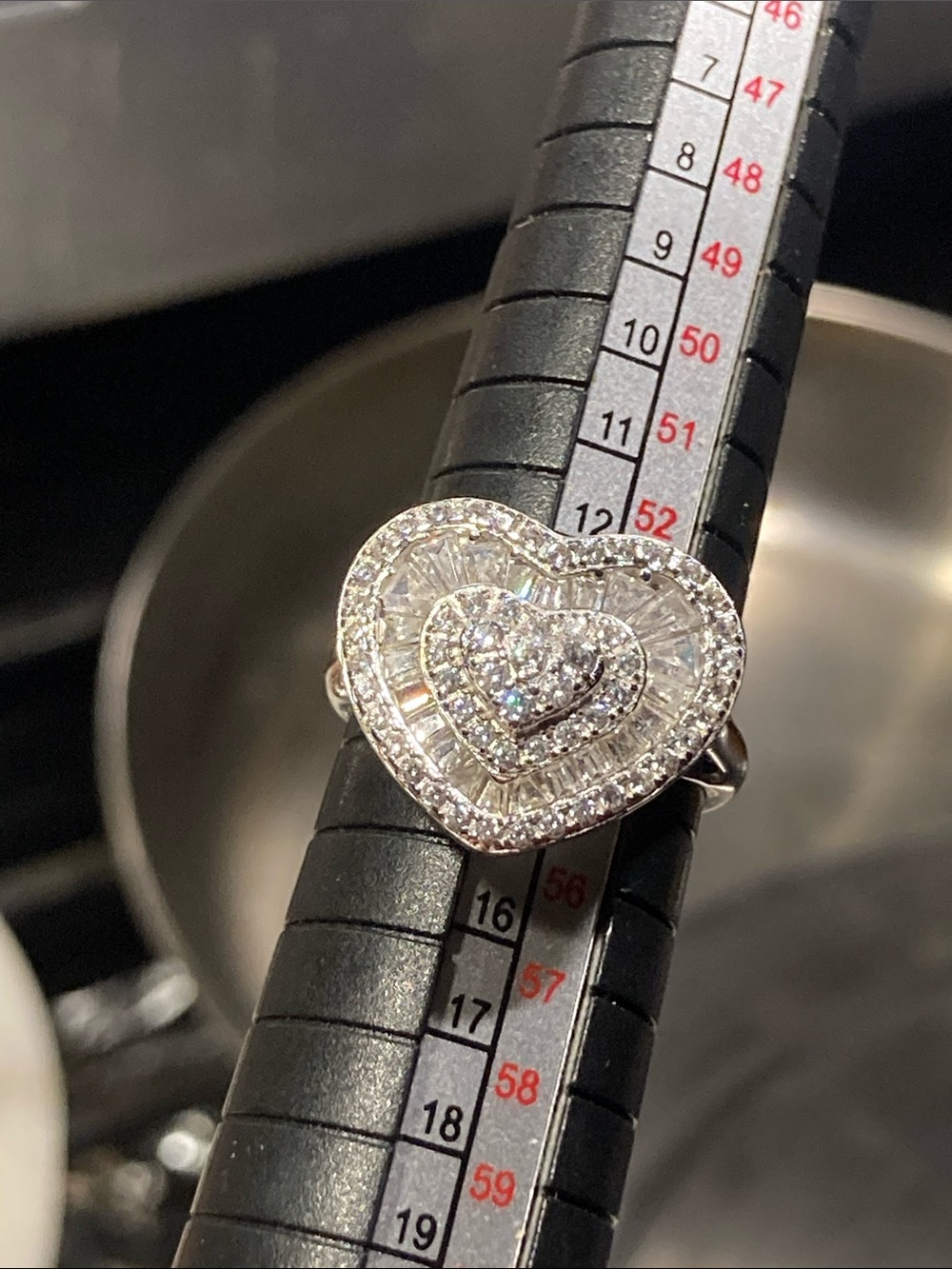 925 Silver CZ Heart Ring - Picture 11 of 11